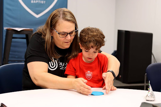 Andrea and Rylon playing with Play Doh